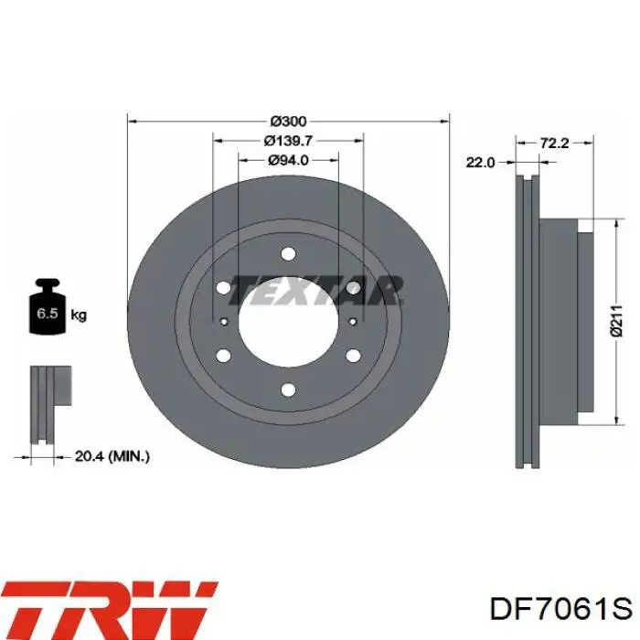Гальмівні диски DF7061S TRW