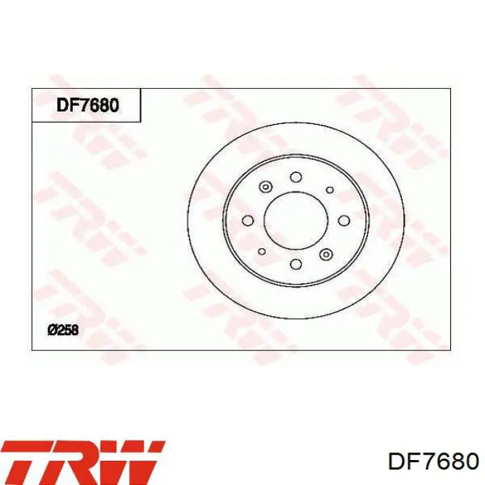DF7680 TRW диск гальмівний задній