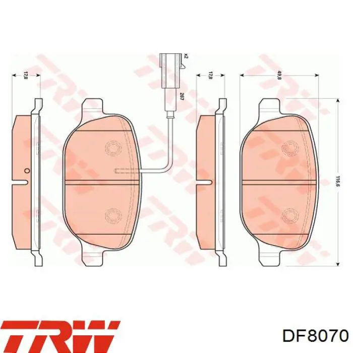 Гальмівні диски DF8070 TRW