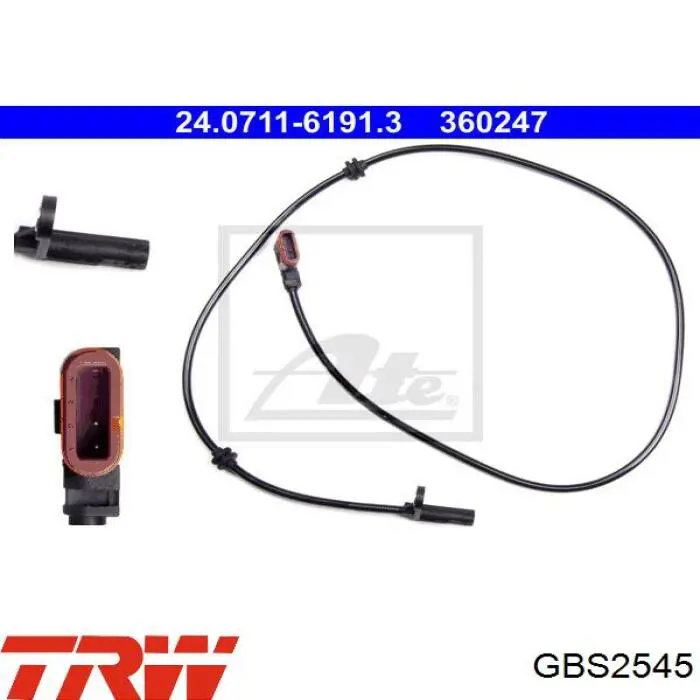 Датчик АБС (ABS) задній TRW GBS2545 ціна, від 22.19 USD