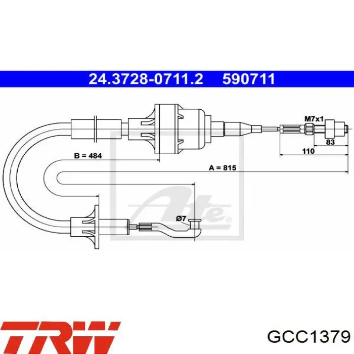GCC1379 TRW трос зчеплення