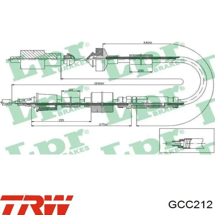 Купити GCC212 TRW Трос зчеплення