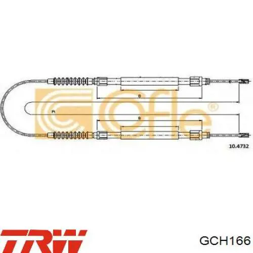 ORK112081 GP Трос ручного гальма задній, правий/лівий