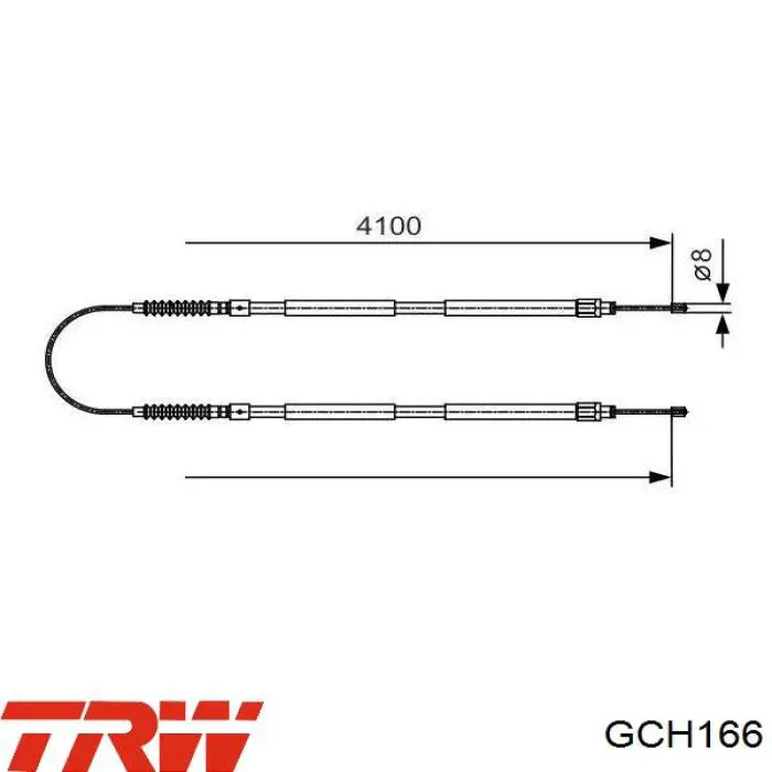 Трос ручного гальма задній, правий/лівий GP ORK112081 ціна, від 9.45 USD
