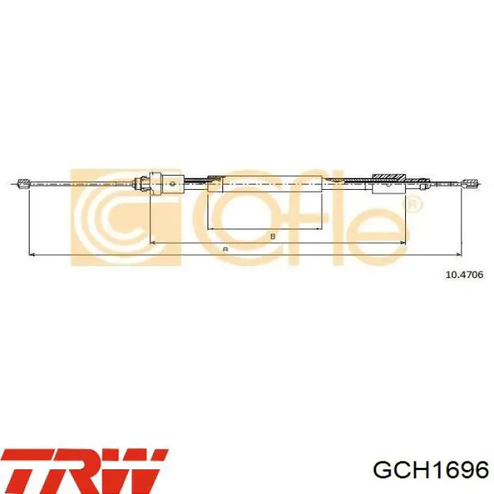 Трос стоянкового гальма задній правий Autotechteile 5040406 ціна, від 5.76 USD