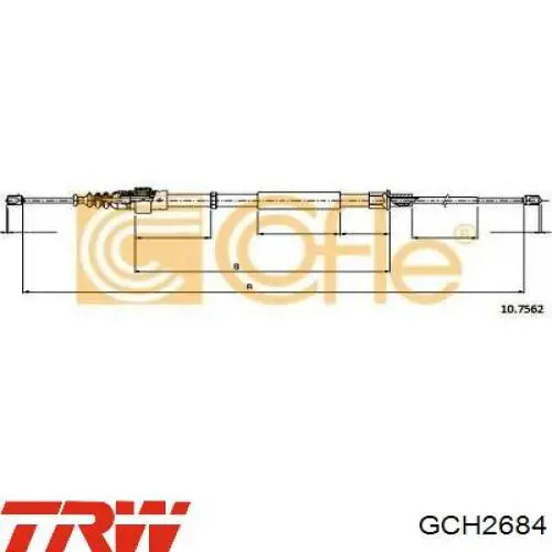 Трос ручного гальма задній, правий/лівий TRW GCH2684 ціна, від 18.35 USD