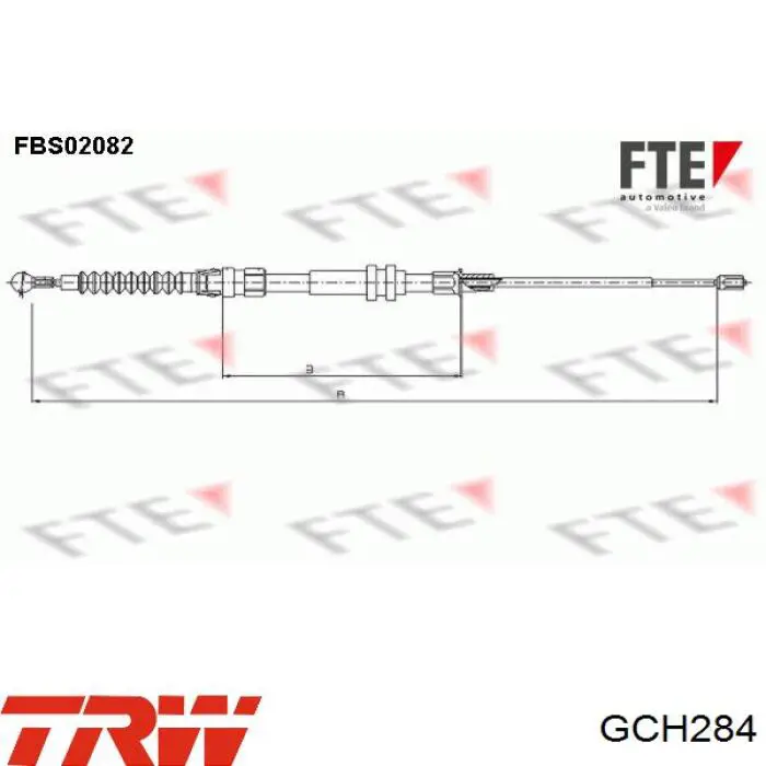 Купити GCH284 TRW Трос ручного гальма задній, правий/лівий