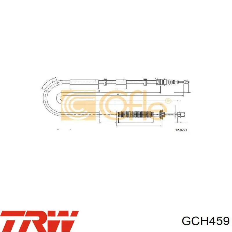 Трос стоянкового гальма задній лівий TRW GCH459 ціна, від 14.88 USD