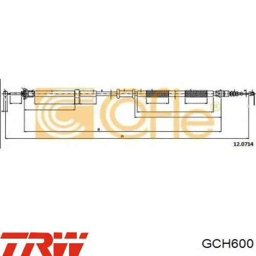 GCH600 TRW трос ручного гальма задній, лівий