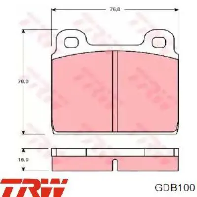 GDB100 TRW колодки гальмівні передні, дискові