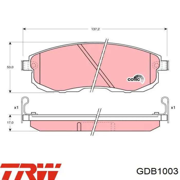 GDB1003 TRW колодки гальмівні передні, дискові