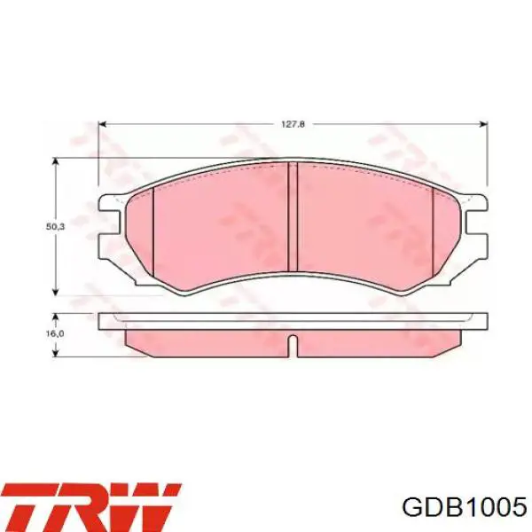 GDB1005 TRW колодки гальмівні передні, дискові