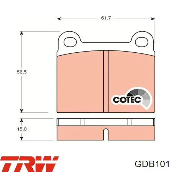Купити GDB101 TRW Задні колодки