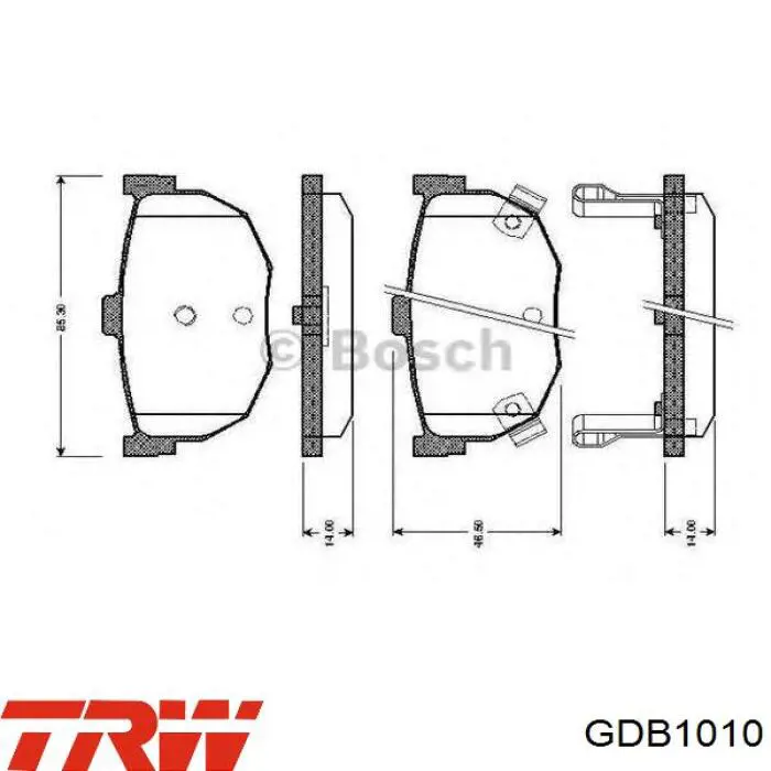 Купити GDB1010 TRW Задні колодки