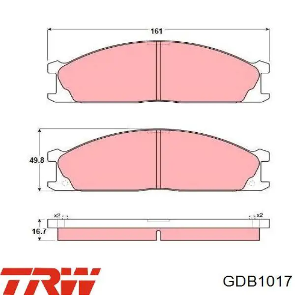 GDB1017 TRW колодки гальмівні передні, дискові