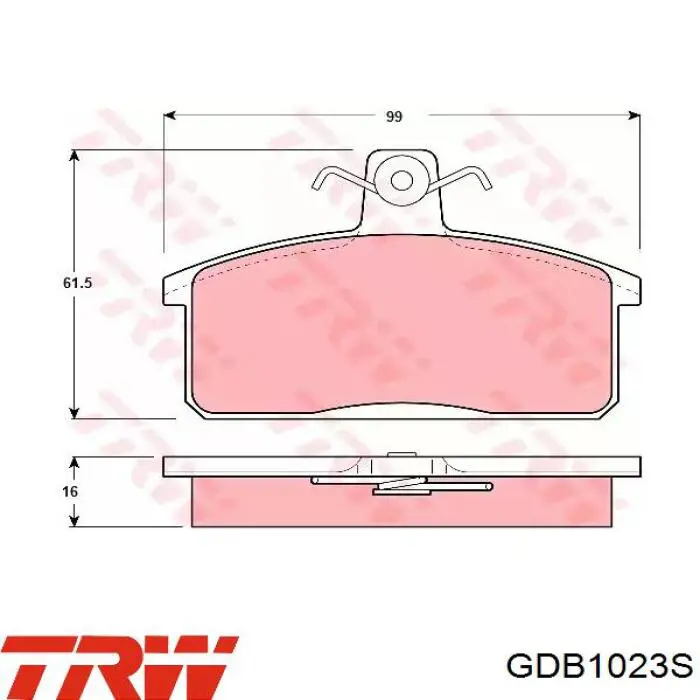GDB1023S TRW колодки гальмові задні, дискові