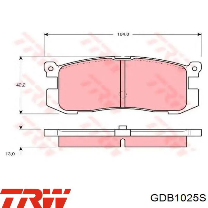Задні гальмівні колодки TRW GDB1025S ціна, від 14.41 USD