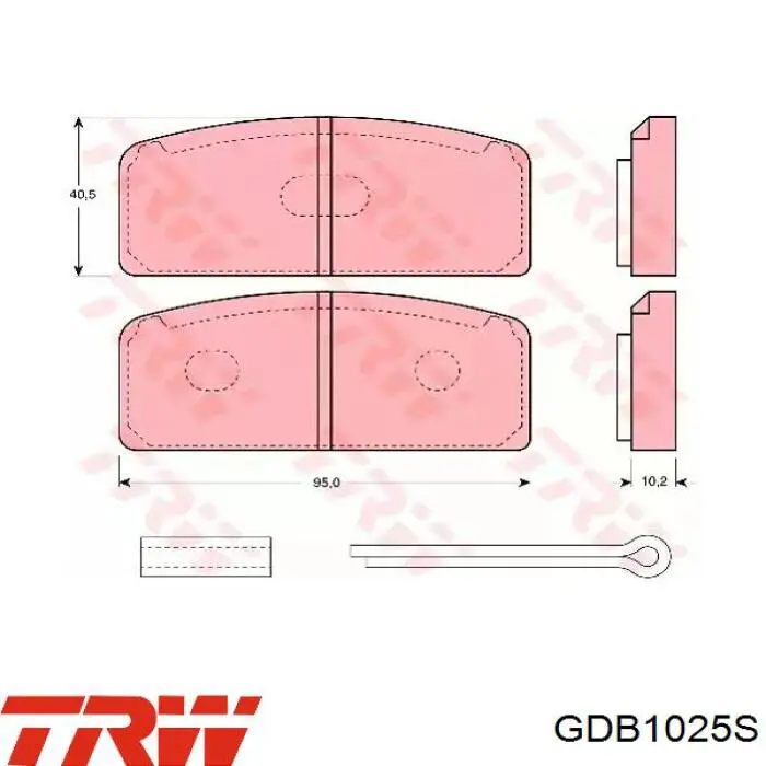 Колодки гальмові задні, дискові GDB1025S TRW