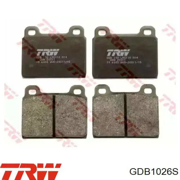 Гальмівні колодки TRW GDB1026S ціна, від 24.70 USD
