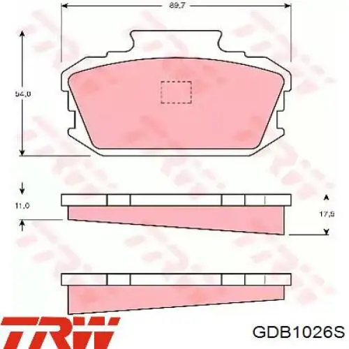 Купити GDB1026S TRW Колодки гальмівні передні, дискові