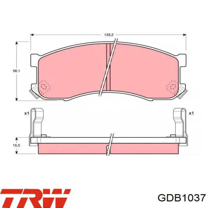 GDB1037 TRW колодки гальмівні передні, дискові