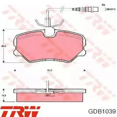 Передні тормозні колодки GPB0393 GP