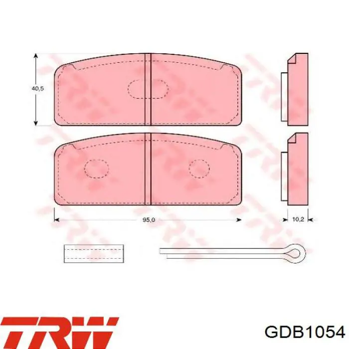 Передні тормозні колодки GDB1054 TRW