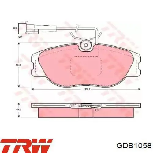 GDB1058 TRW колодки гальмівні передні, дискові