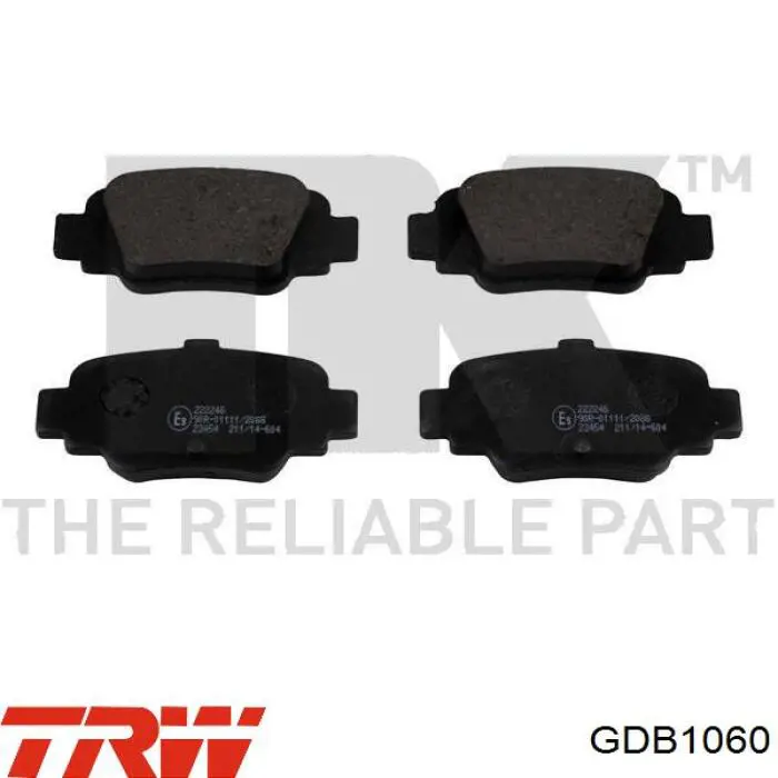 Задні гальмівні колодки GDB1060 TRW