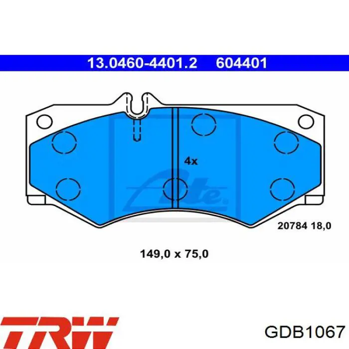 Гальмівні колодки TRW GDB1067 ціна, від 20.34 USD
