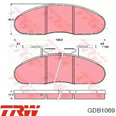 GDB1069 TRW колодки гальмівні передні, дискові