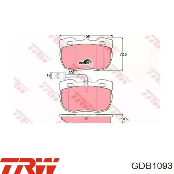 GDB1093 TRW колодки гальмівні передні, дискові