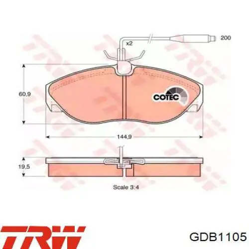 Тормозні колодки TRW GDB1105