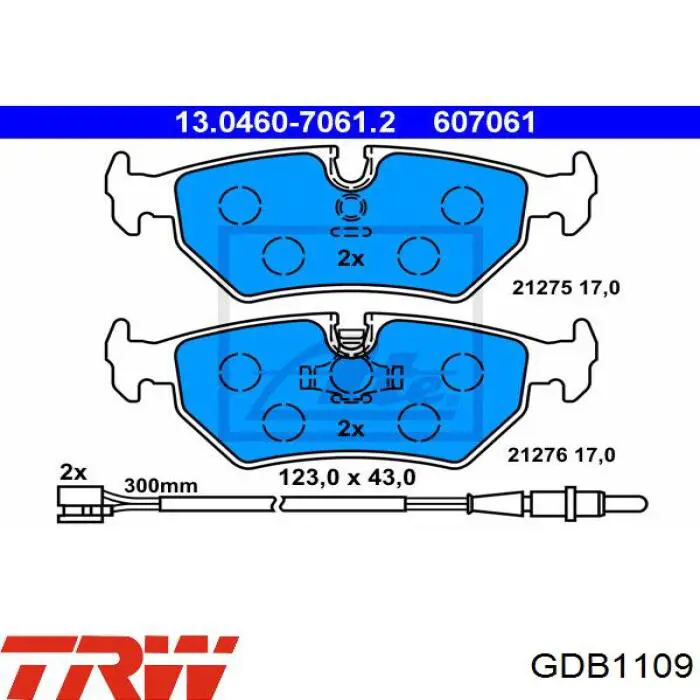 Купити GDB1109 TRW Задні колодки