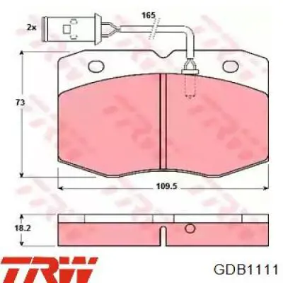 Купити GDB1111 TRW Колодки гальмівні передні, дискові