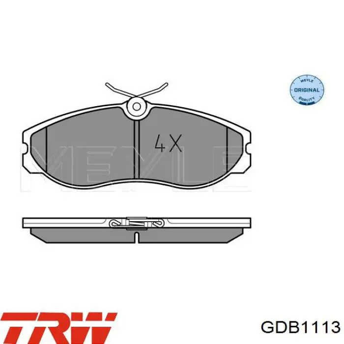 Передні тормозні колодки GDB1113 TRW