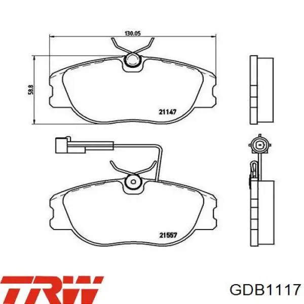 77365938 Fiat/Alfa/Lancia Передні гальмівні колодки