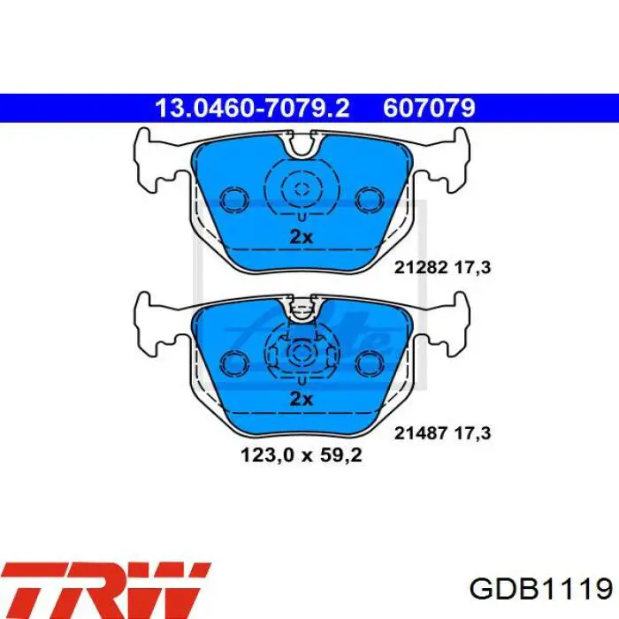 Задні гальмівні колодки TRW GDB1119 ціна, від 24.01 USD