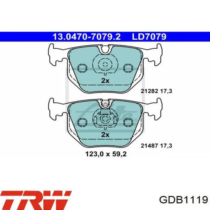Купити GDB1119 TRW Задні колодки