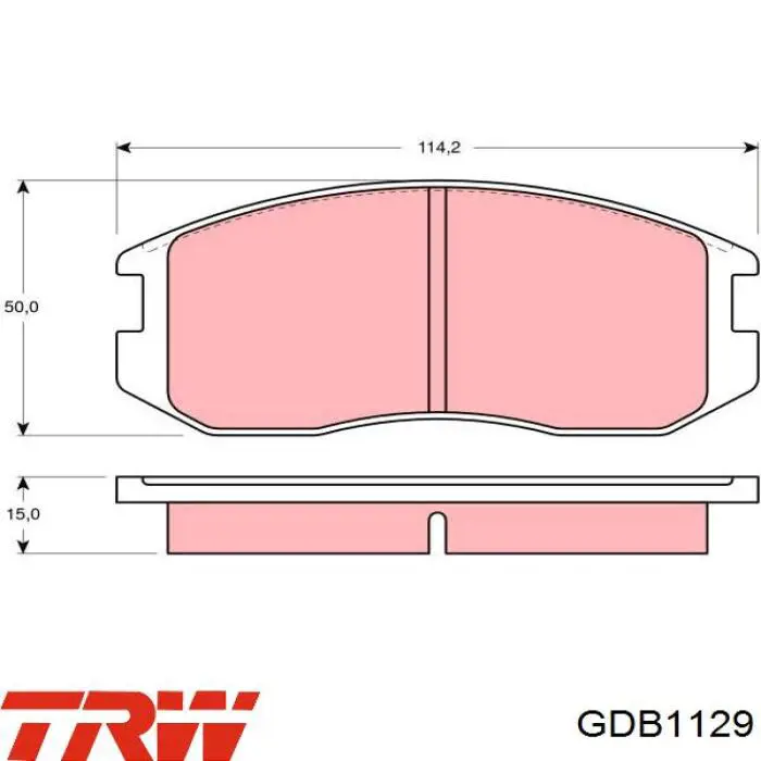 Колодки гальмівні передні, дискові GDB1129 TRW