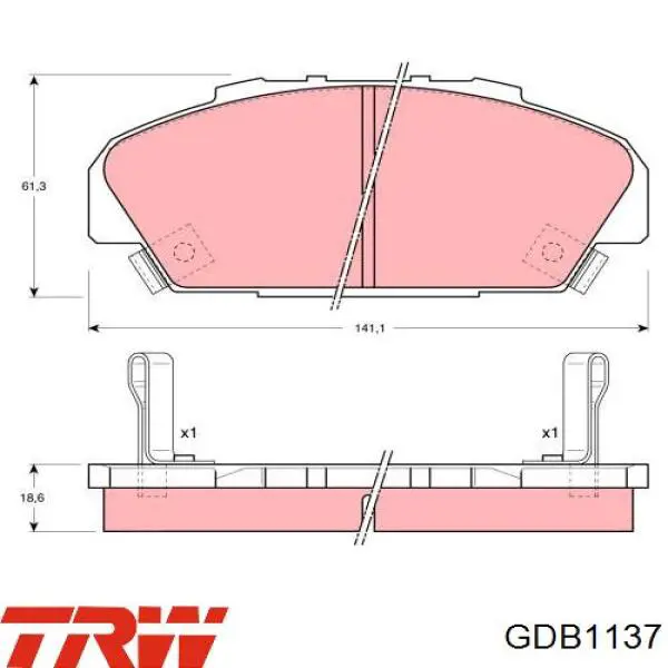 Колодки гальмівні передні, дискові 45022SM4506 Honda