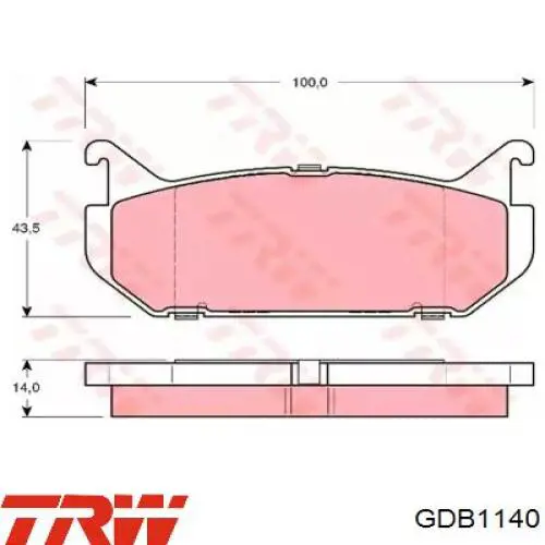 Задні гальмівні колодки TRW GDB1140 ціна, від 12.29 USD