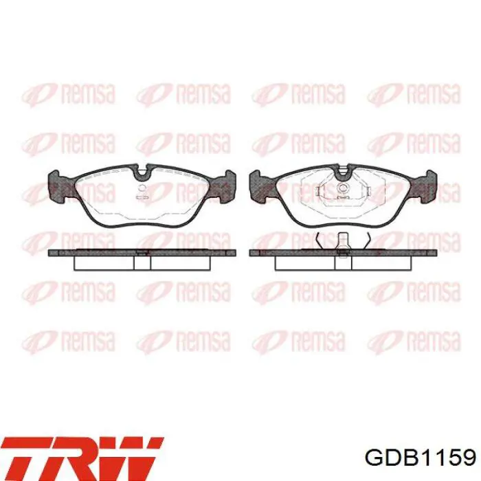 Передні тормозні колодки GDB1159 TRW