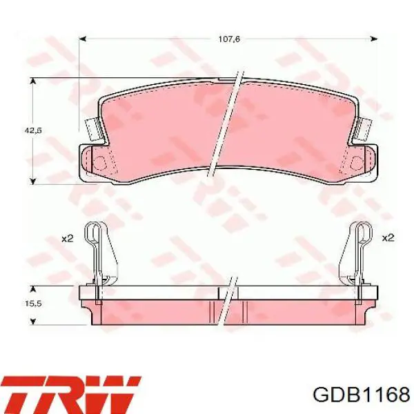 Задні гальмівні колодки TRW GDB1168 ціна, від 15.78 USD