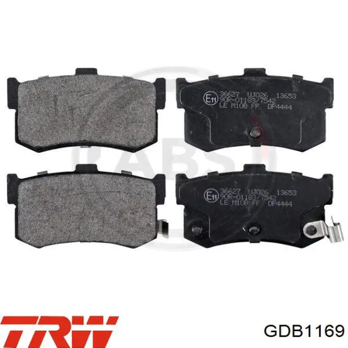 Задні гальмівні колодки GDB1169 TRW