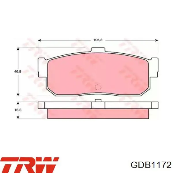 GDB1172 TRW колодки гальмові задні, дискові