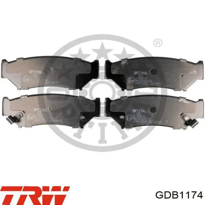 GDB1174 TRW колодки гальмівні передні, дискові