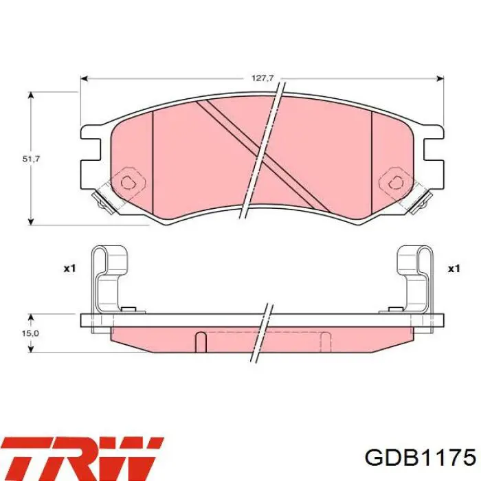 GDB1175 TRW колодки гальмівні передні, дискові