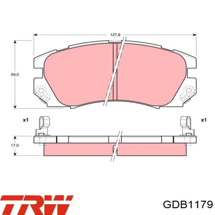 Колодки гальмівні передні, дискові GDB1179 TRW