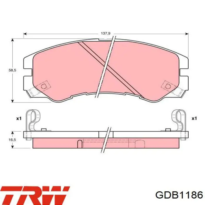 GDB1186 TRW Передні гальмівні колодки